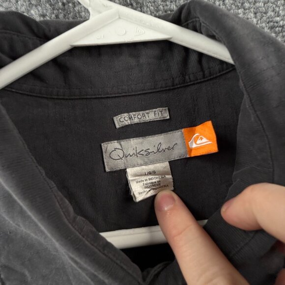 Quiksilver Polynosic Floral Stripe Short Sleeve Comfort Large Gray Shirt Soft - Picture 9 of 12